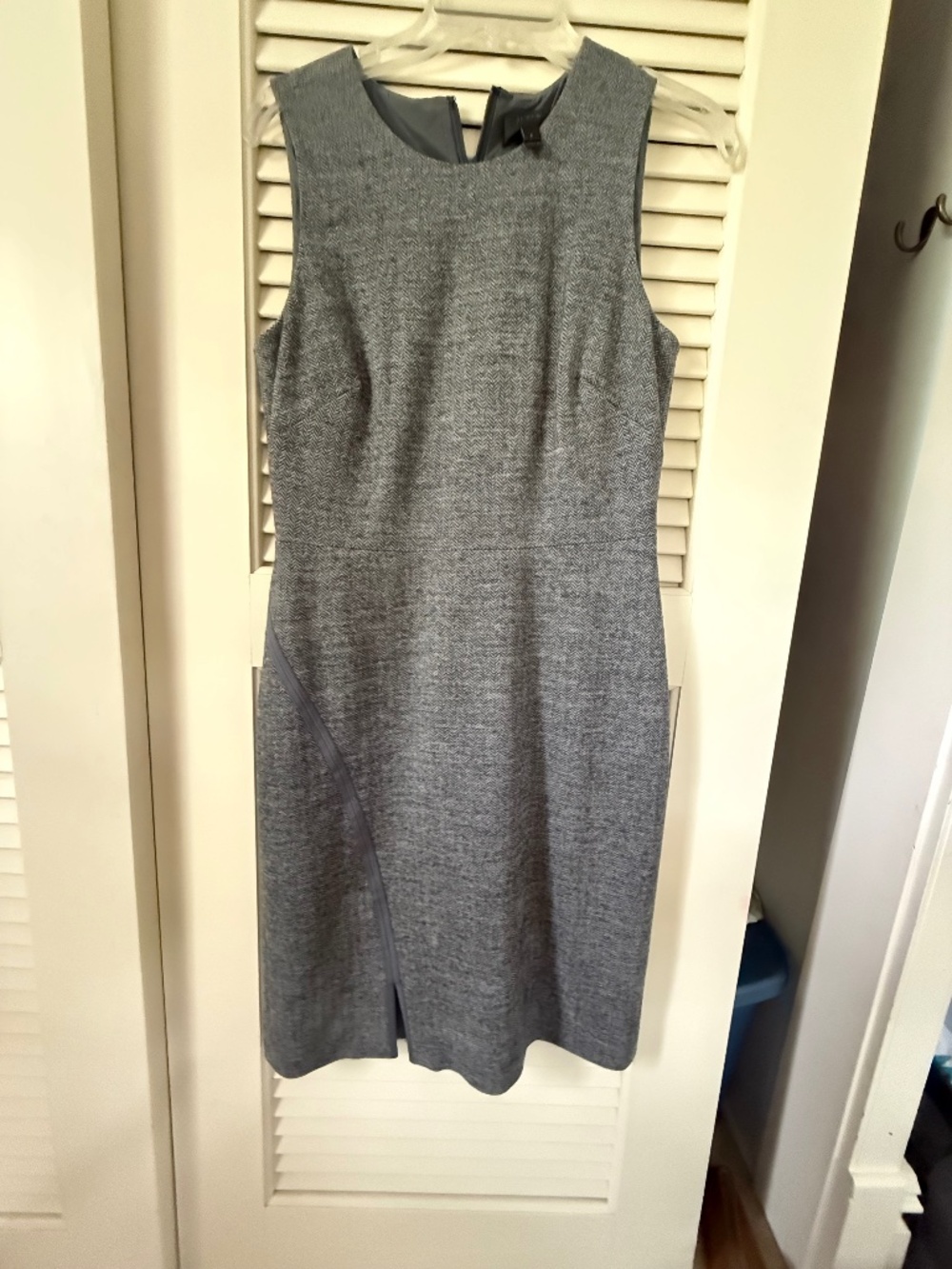 J. Crew Gray Sleeveless Sheath Dress